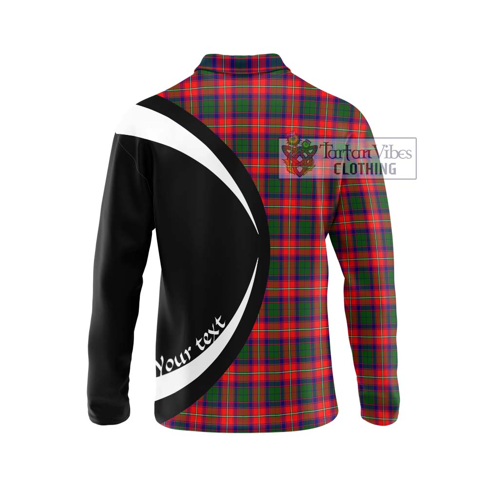 Charteris Tartan Long Sleeve Polo Shirt with Family Crest Circle Style - Tartan Vibes Clothing