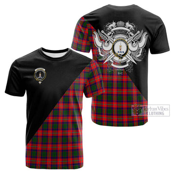 Charteris Tartan Cotton T-shirt with Family Crest and Military Logo Style