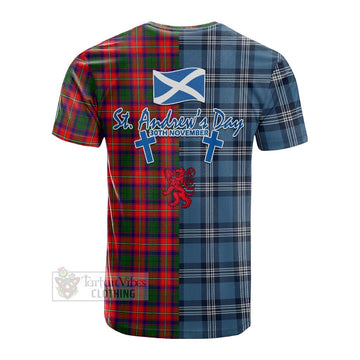 Charteris Tartan Cotton T-shirt Happy St. Andrew's Day Half Tartan Style