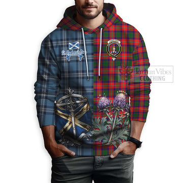 Charteris Tartan Hoodie Happy St. Andrew's Day Half Tartan Style