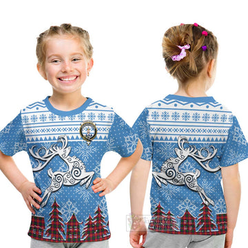 Charteris Clan Christmas Kid T-Shirt Celtic Reindeer Style