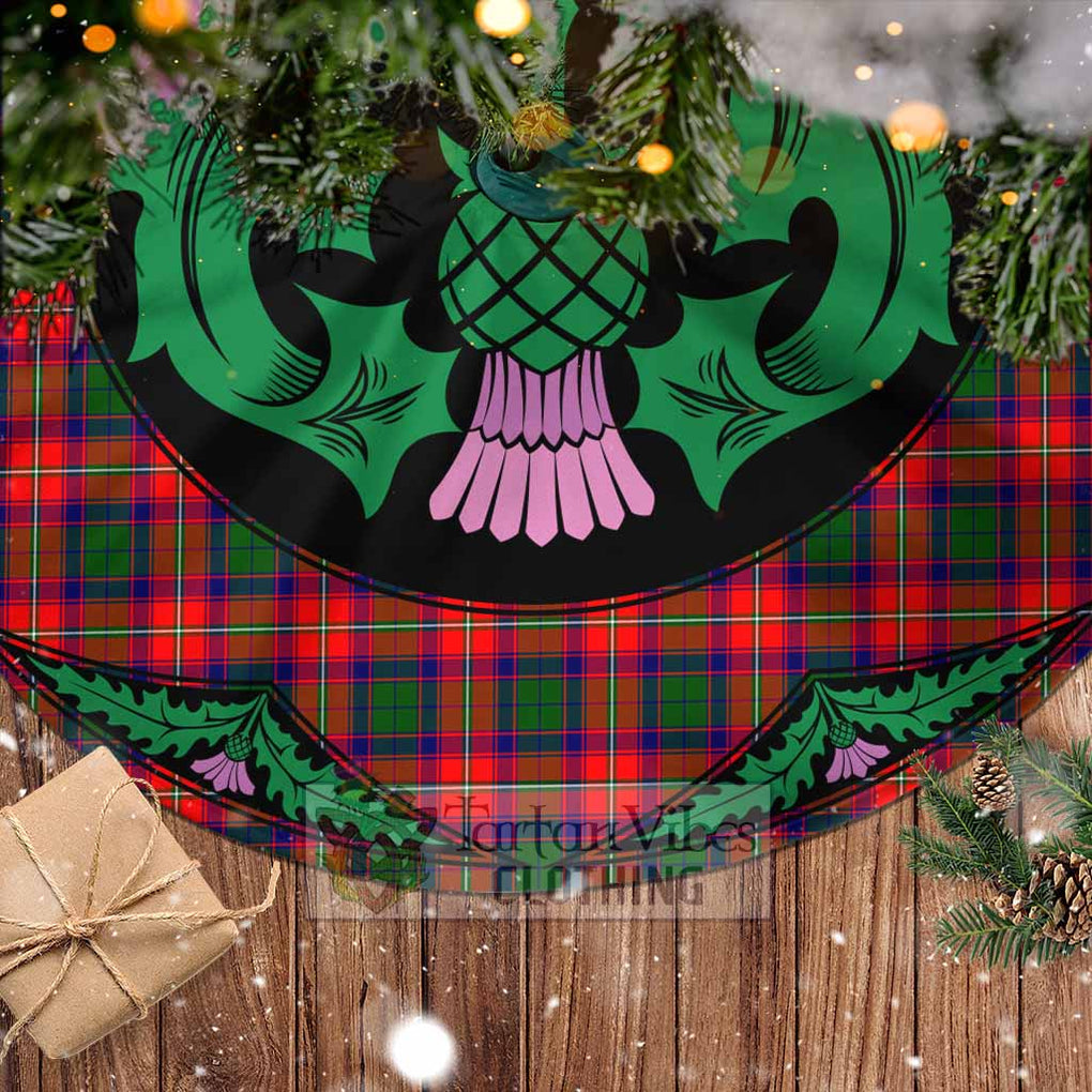 Tartan Vibes Clothing Charteris Tartan Christmas Tree Skirt Scottish Thistle Style