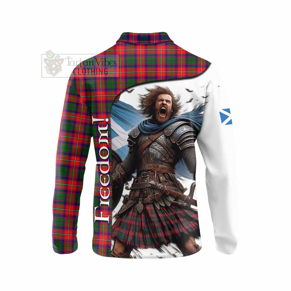 Tartan Vibes Clothing Charteris Crest Tartan Long Sleeve Polo Shirt Inspired by the Freedom of Scottish Warrior