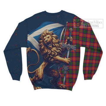 Charteris Tartan Family Crest Sweatshirt with Scottish Majestic Lion