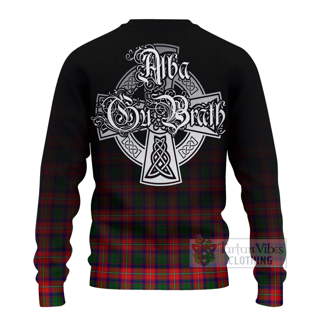 Tartan Vibes Clothing Charteris Tartan Knitted Sweater Featuring Alba Gu Brath Family Crest Celtic Inspired