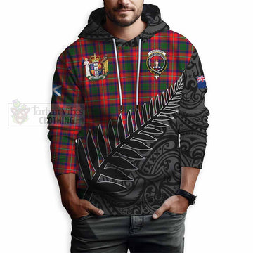 Charteris Crest Tartan Hoodie with New Zealand Silver Fern Half Style