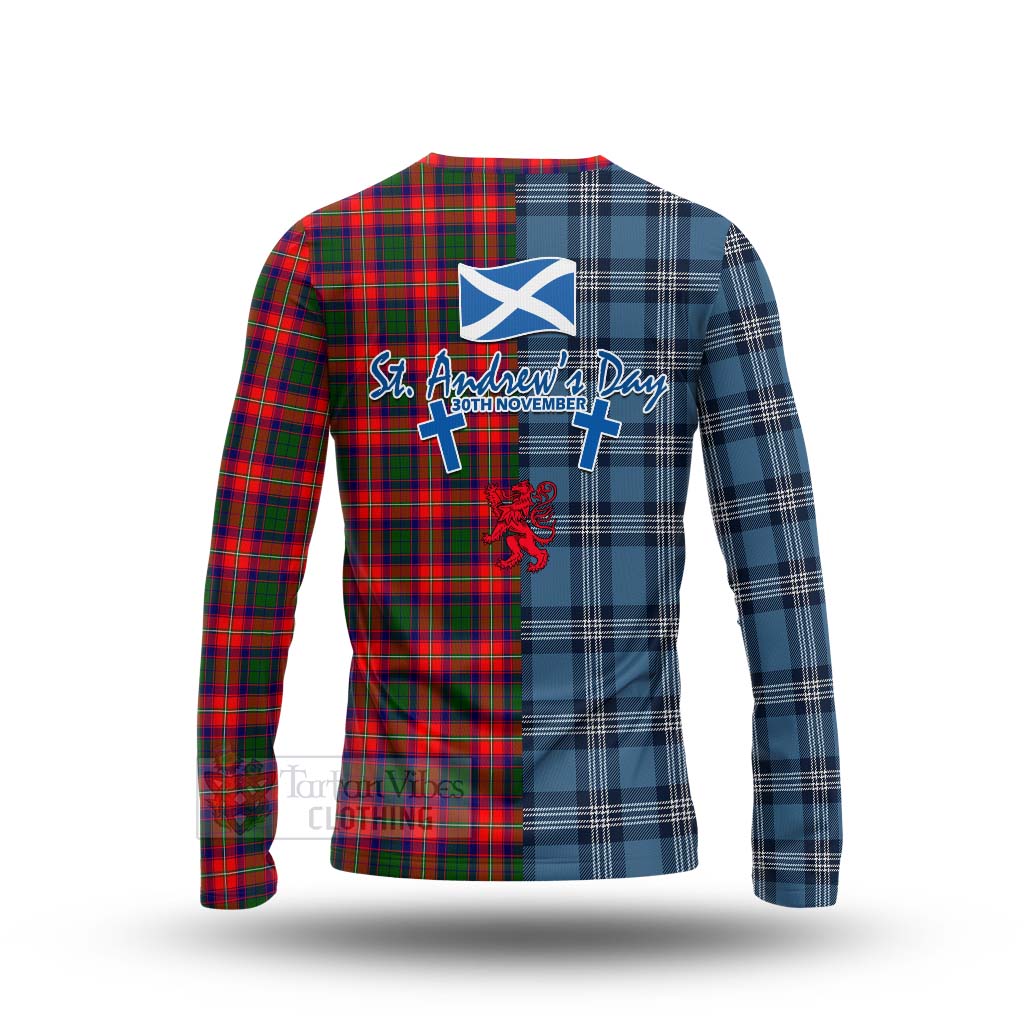 Tartan Vibes Clothing Charteris Tartan Long Sleeve T-Shirt Happy St. Andrew's Day Half Tartan Style