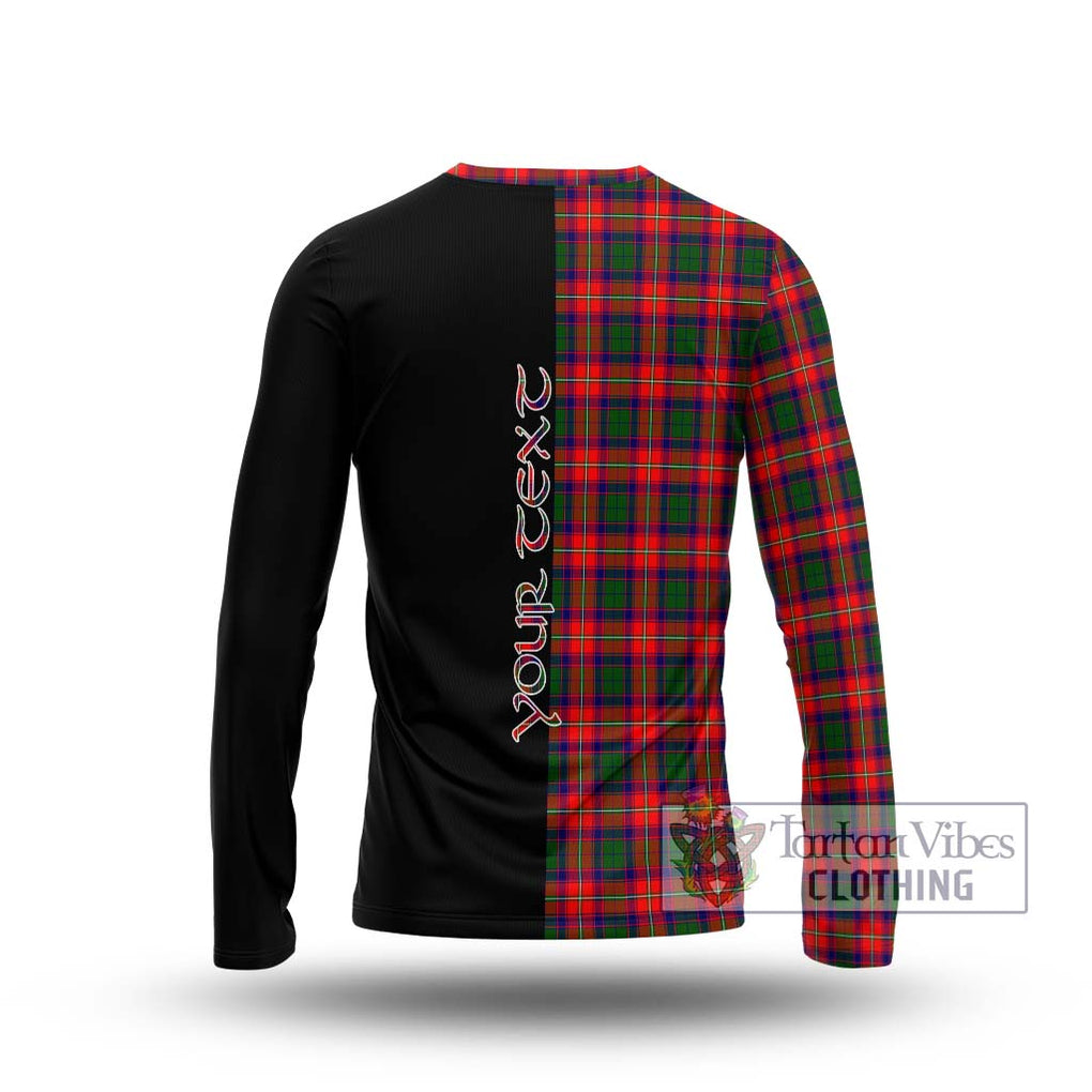 Charteris Tartan Long Sleeve T-Shirt with Family Crest and Half Of Me Style - Tartanvibesclothing Shop