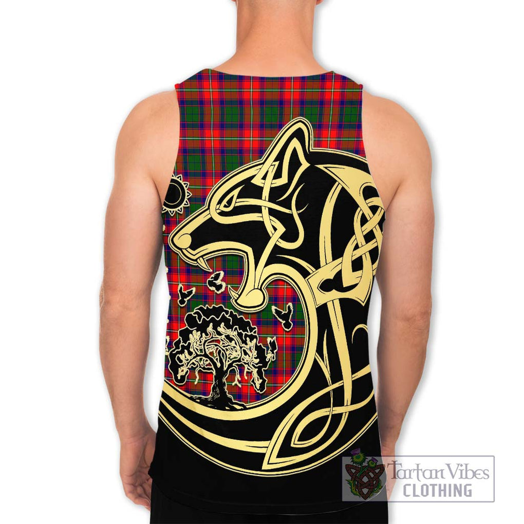 Charteris Tartan Men's Tank Top with Family Crest Celtic Wolf Style - Tartan Vibes Clothing