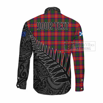 Charteris Crest Tartan Long Sleeve Button Shirt with New Zealand Silver Fern Half Style