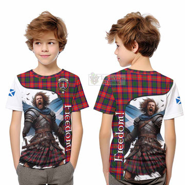 Charteris Crest Tartan Kid T-Shirt Inspired by the Freedom of Scottish Warrior