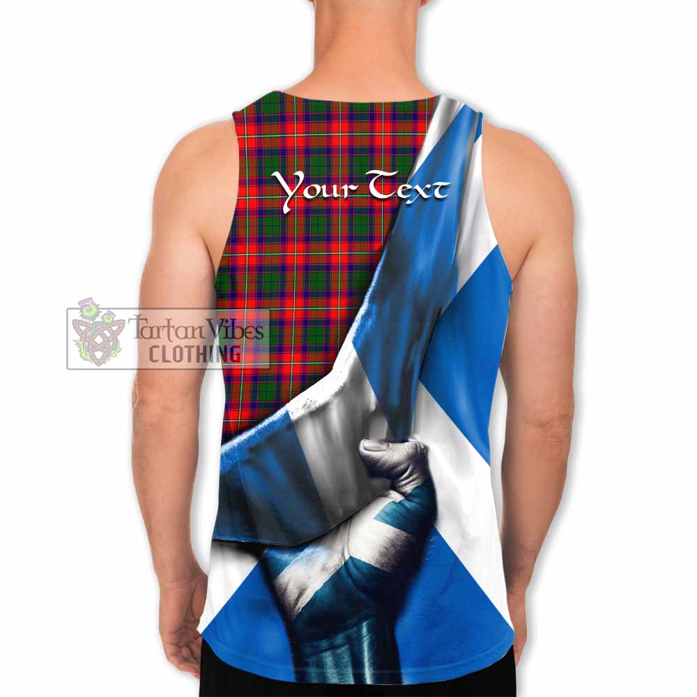 Tartan Vibes Clothing Charteris Tartan Men's Tank Top with Family Crest Scotland Patriotic Style