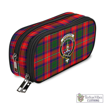 Charteris Tartan Pen and Pencil Case with Family Crest