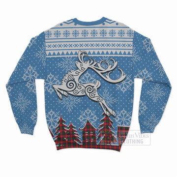 Charteris Clan Christmas Sweatshirt Celtic Reindeer Style