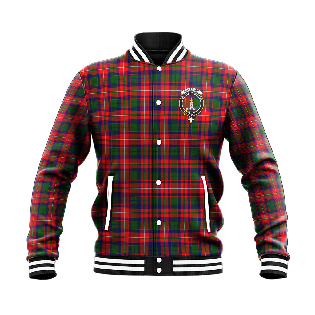 Charteris Tartan Baseball Jacket with Family Crest - Tartan Vibes Clothing