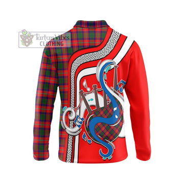 Charteris Tartan Long Sleeve Polo Shirt with Epic Bagpipe Style