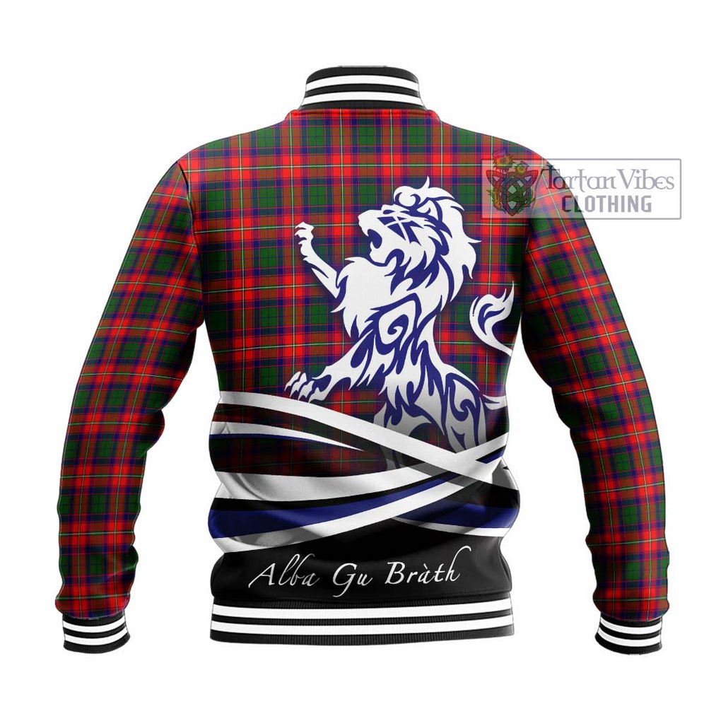 Charteris Tartan Baseball Jacket with Alba Gu Brath Regal Lion Emblem - Tartanvibesclothing Shop