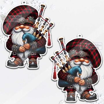 Charteris Tartan Bagpiper Gnome Christmas Ornament