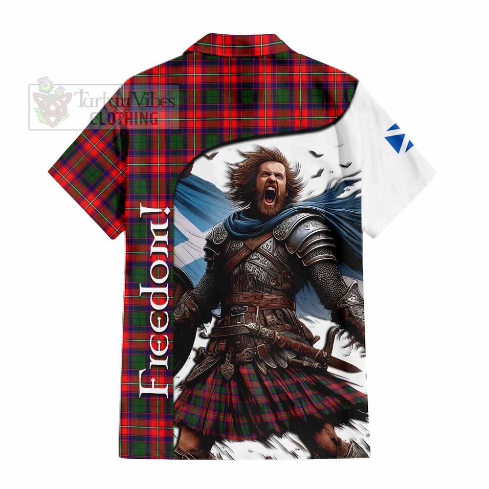 Tartan Vibes Clothing Charteris Crest Tartan Short Sleeve Button Shirt Inspired by the Freedom of Scottish Warrior