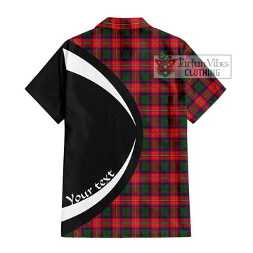 Charteris Tartan Short Sleeve Button Up with Family Crest Circle Style