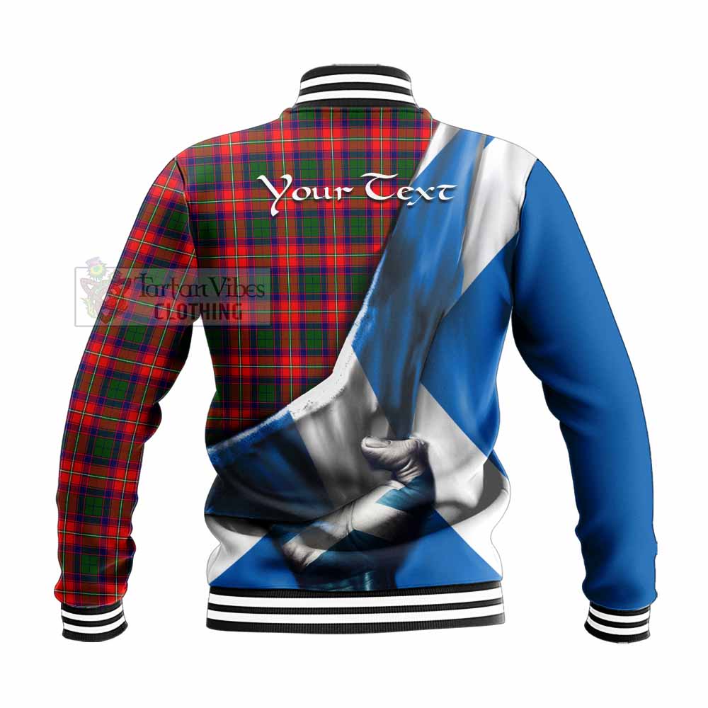 Tartan Vibes Clothing Charteris Tartan Baseball Jacket with Family Crest Scotland Patriotic Style