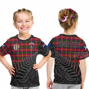 Charteris Crest Tartan Kid T-Shirt with New Zealand Silver Fern Half Style