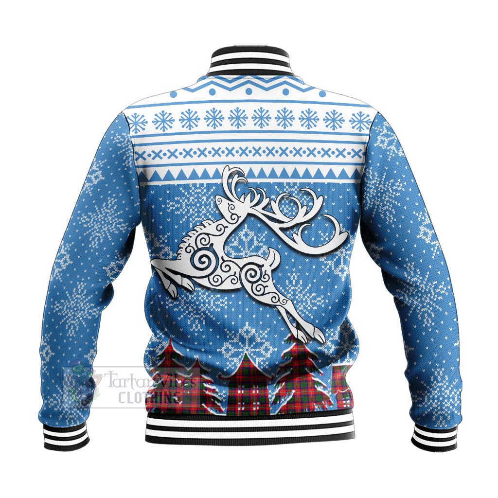 Tartan Vibes Clothing Charteris Clan Christmas Baseball Jacket Celtic Reindeer Style