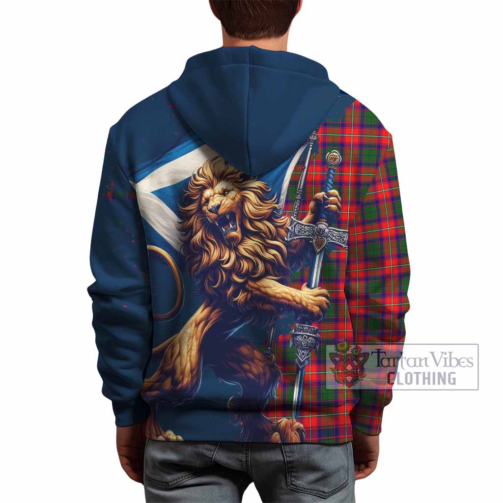 Charteris Tartan Family Crest Hoodie with Scottish Majestic Lion