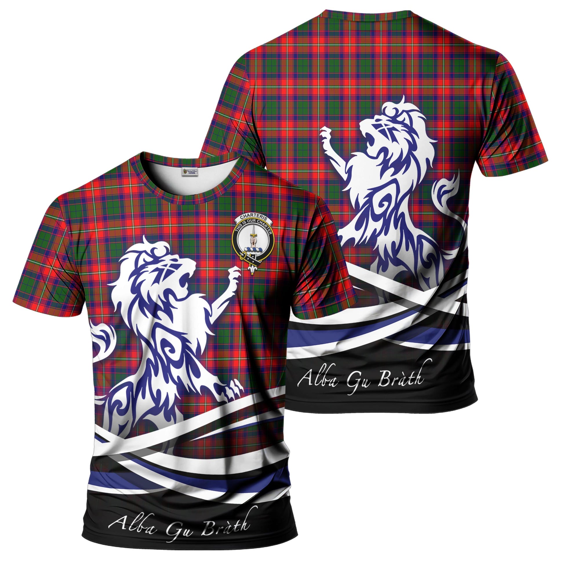 charteris-tartan-t-shirt-with-alba-gu-brath-regal-lion-emblem