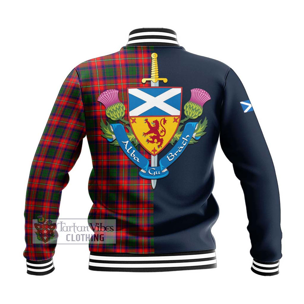 Tartan Vibes Clothing Charteris Tartan Baseball Jacket with Scottish Lion Royal Arm Half Style