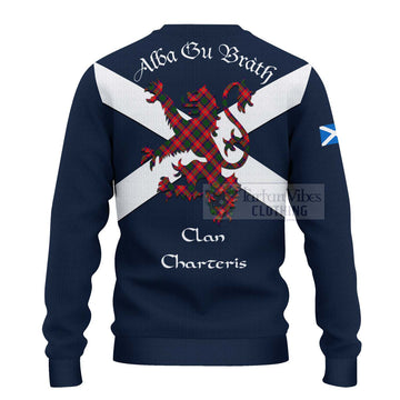 Charteris Tartan Lion Rampant Ugly Sweater Proudly Display Your Heritage with Alba Gu Brath and Clan Name