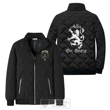 Charteris Family Crest Padded Cotton Jacket Lion Rampant Alba Gu Brath Style
