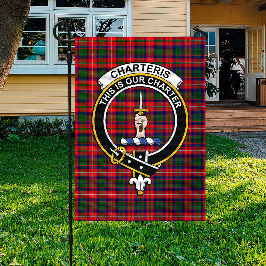 Charteris Tartan Flag with Family Crest - Tartan Vibes Clothing