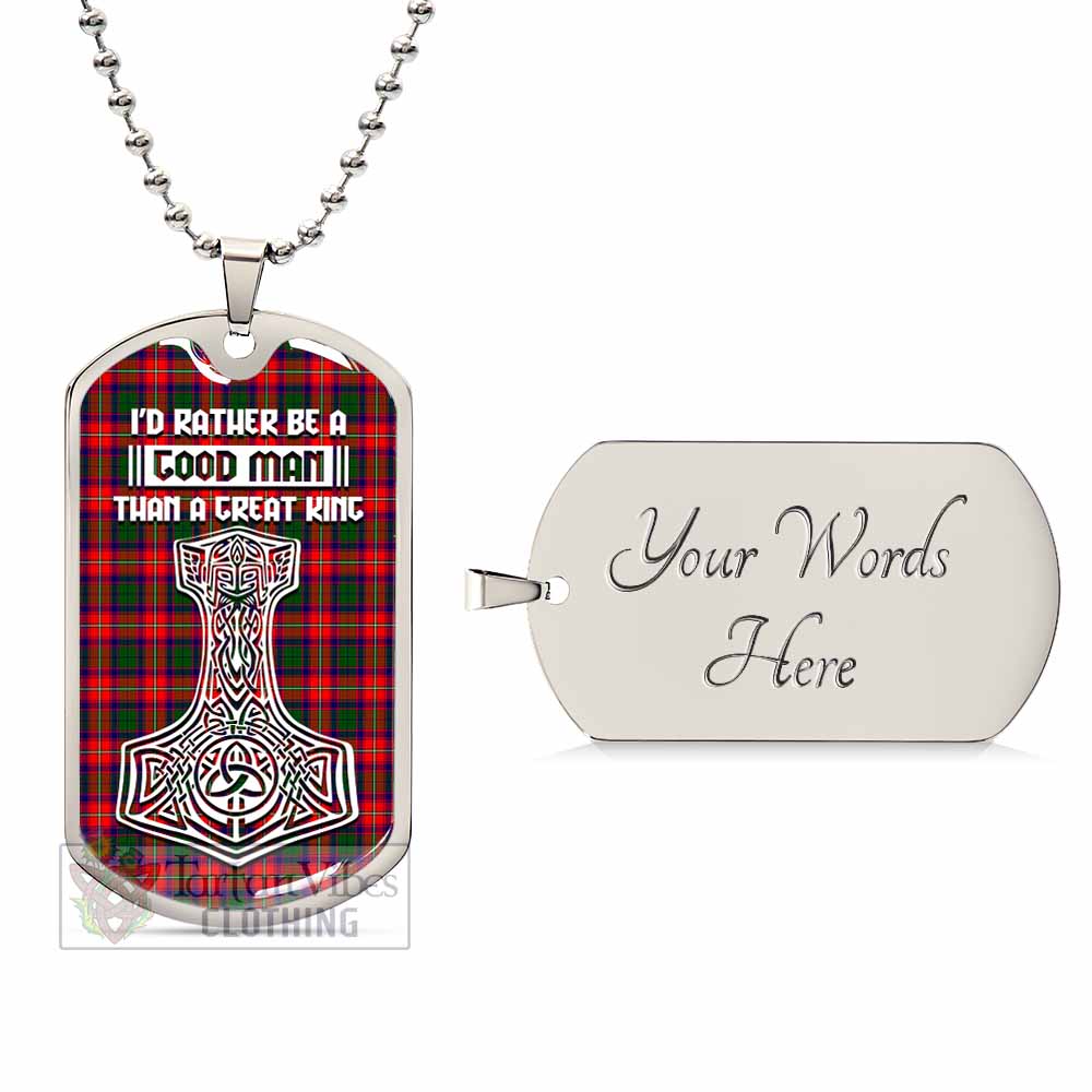 Tartan Vibes Clothing Charteris Tartan Dog Tag Necklace Viking Mjolnir Style