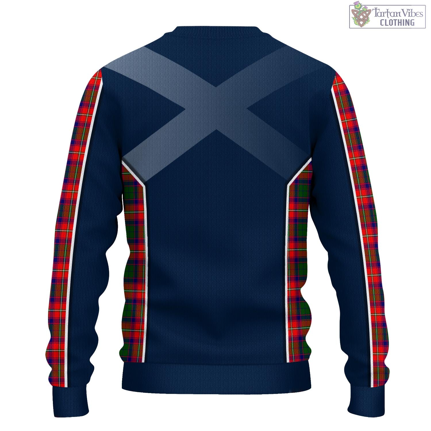 Tartan Vibes Clothing Charteris Tartan Knitted Sweatshirt with Family Crest and Scottish Thistle Vibes Sport Style