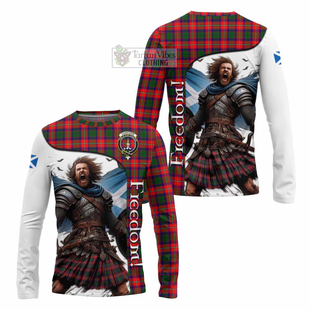 Tartan Vibes Clothing Charteris Crest Tartan Long Sleeve T-Shirt Inspired by the Freedom of Scottish Warrior