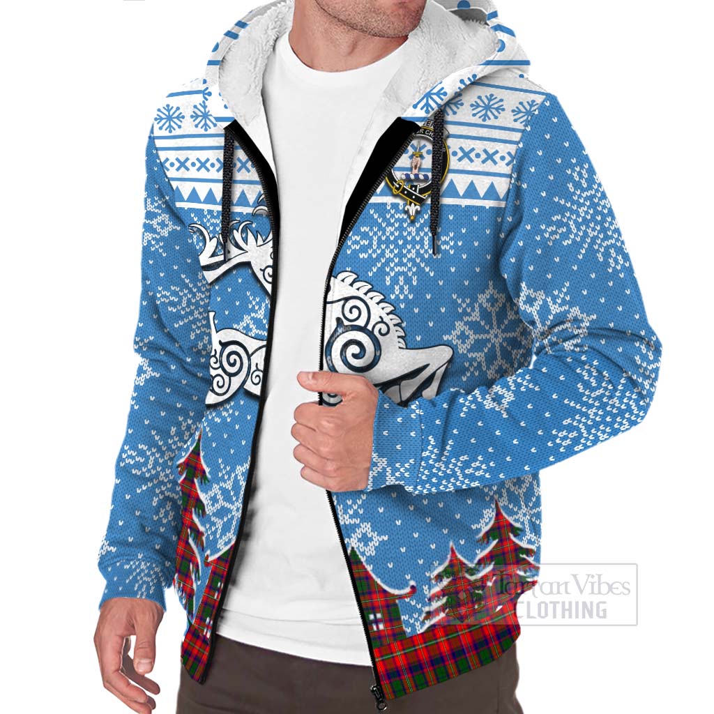 Tartan Vibes Clothing Charteris Clan Christmas Sherpa Hoodie Celtic Reindeer Style