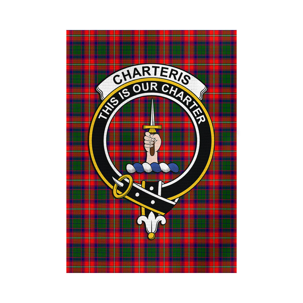 Charteris Tartan Flag with Family Crest - Tartan Vibes Clothing