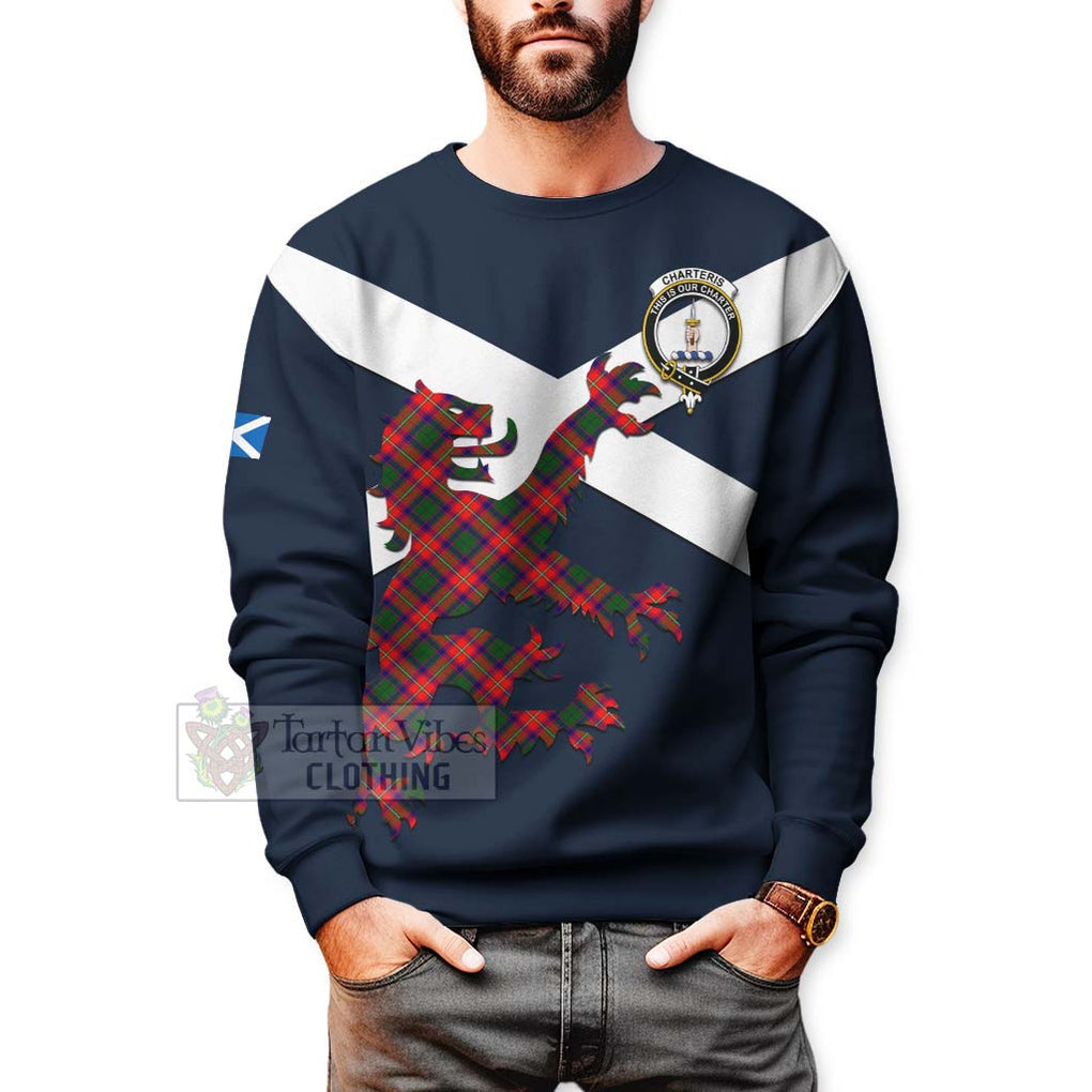 Tartan Vibes Clothing Charteris Tartan Lion Rampant Sweatshirt – Proudly Display Your Heritage with Alba Gu Brath and Clan Name