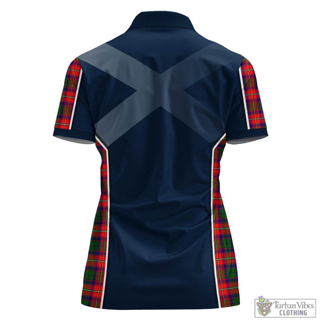 Charteris Tartan Women's Polo Shirt with Family Crest and Lion Rampant Vibes Sport Style - Tartan Vibes Clothing