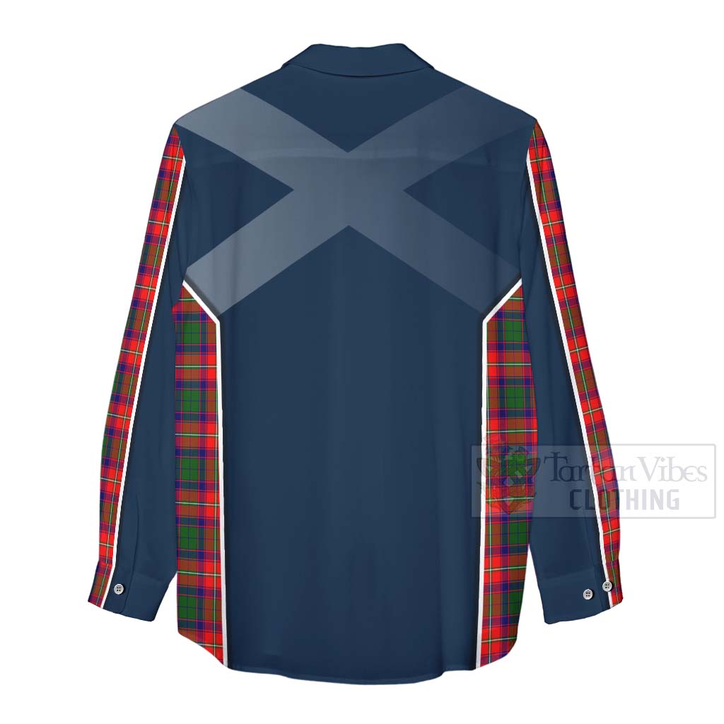 Tartan Vibes Clothing Charteris Tartan Women's Casual Shirt with Family Crest and Scottish Thistle Vibes Sport Style