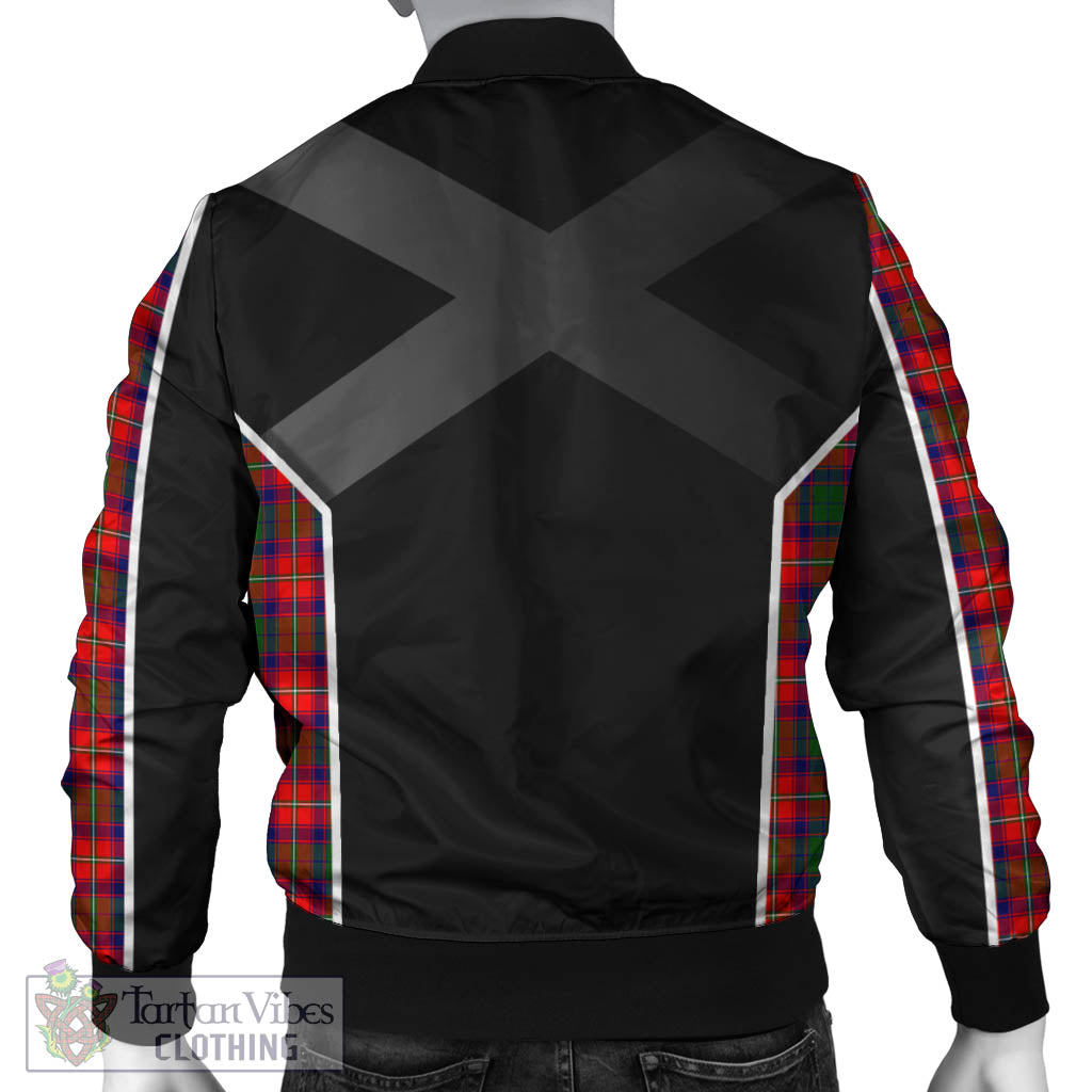 Tartan Vibes Clothing Charteris Tartan Bomber Jacket with Family Crest and Scottish Thistle Vibes Sport Style