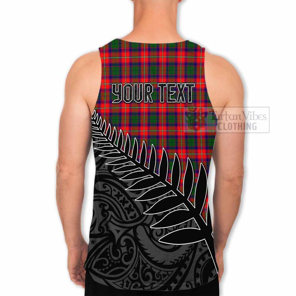 Tartan Vibes Clothing Charteris Crest Tartan Men's Tank Top with New Zealand Silver Fern Half Style