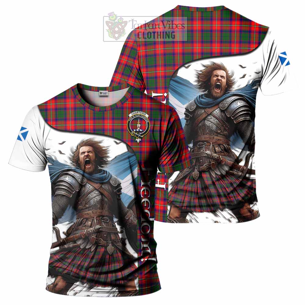 Charteris Crest Tartan T-Shirt Inspired by the Freedom of Scottish Warrior