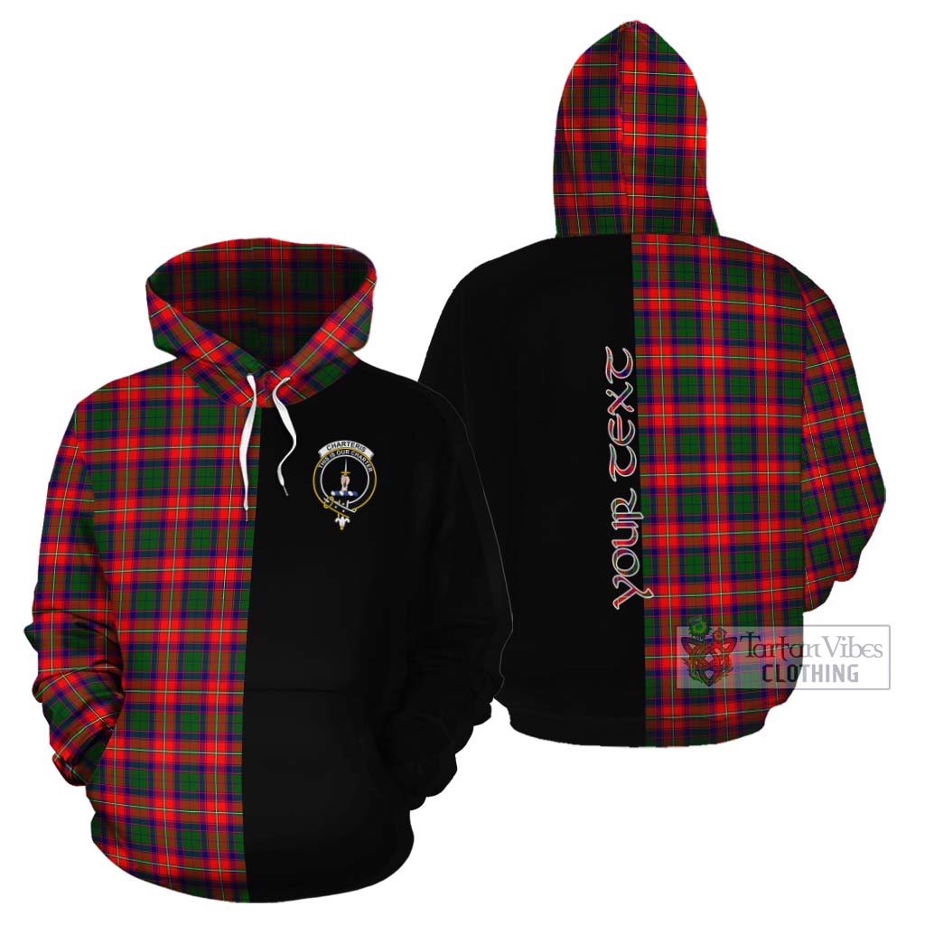 Tartan Vibes Clothing Charteris Tartan Cotton Hoodie with Family Crest and Half Of Me Style