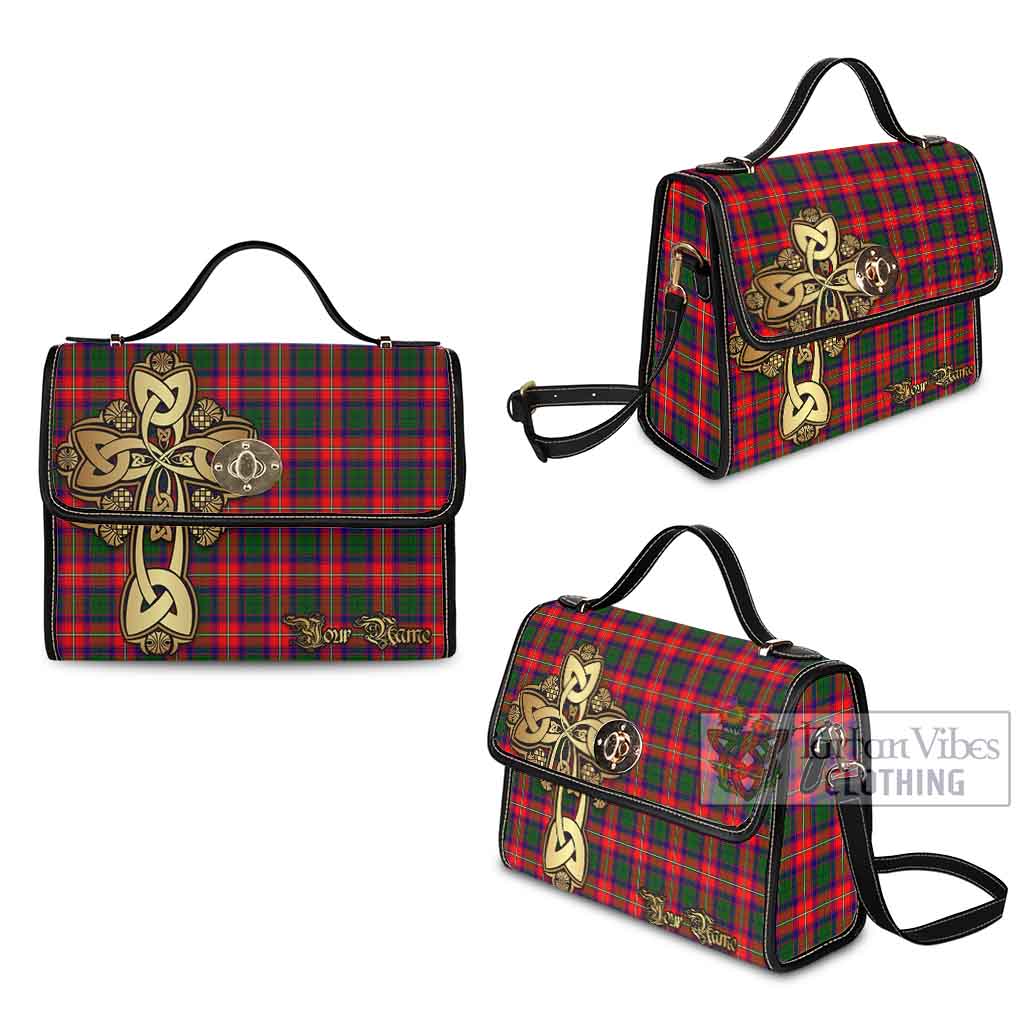 Tartan Vibes Clothing Charteris Tartan Waterproof Canvas Bag Golden Thistle Celtic Cross Style