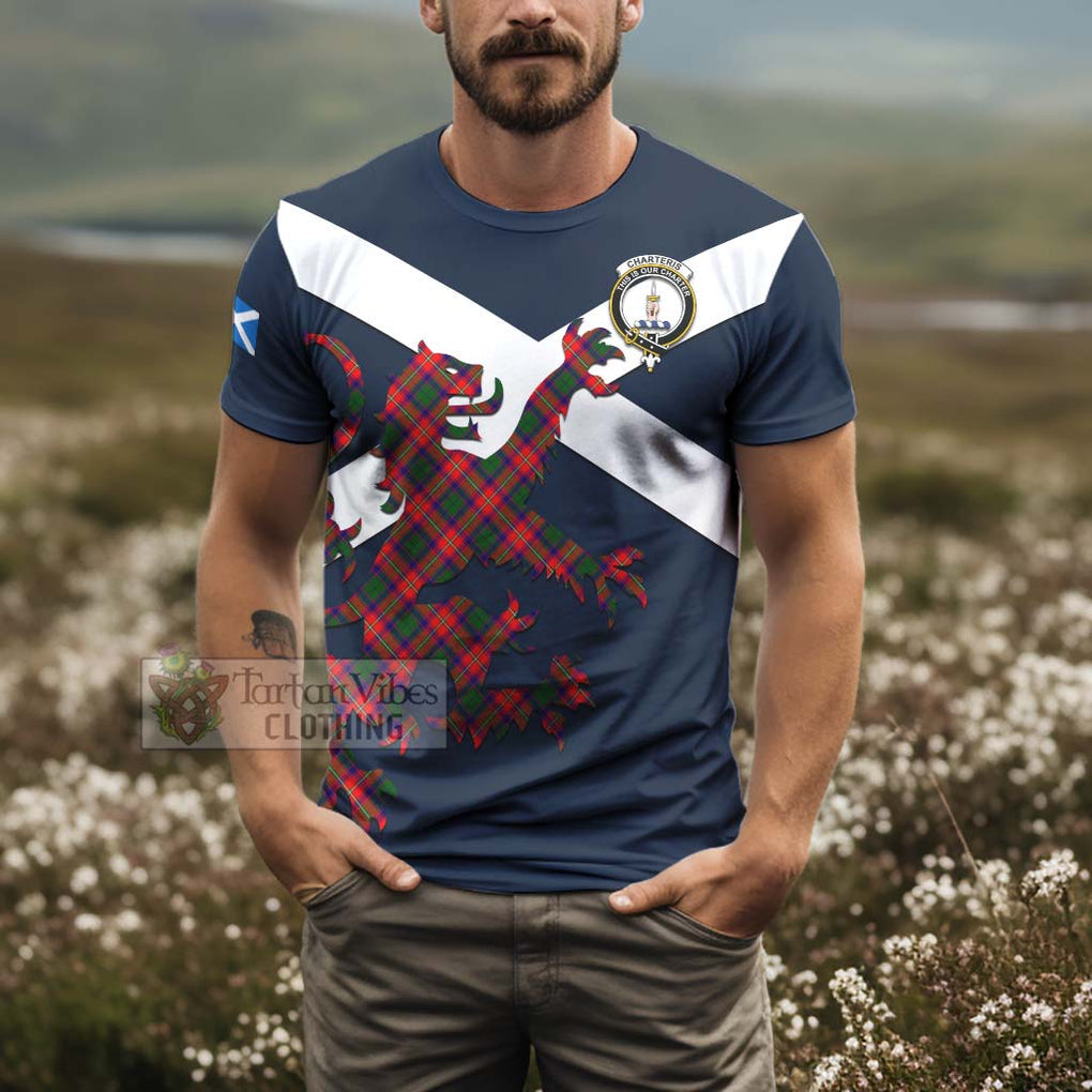 Tartan Vibes Clothing Charteris Tartan Lion Rampant T-Shirt – Proudly Display Your Heritage with Alba Gu Brath and Clan Name