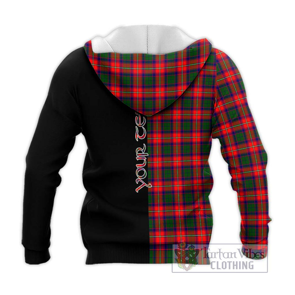 Charteris Tartan Knitted Hoodie with Family Crest and Half Of Me Style - Tartanvibesclothing Shop