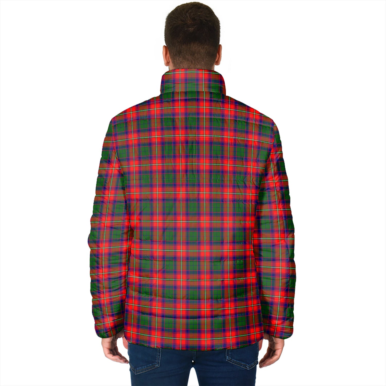 Charteris Tartan Padded Jacket with Family Crest - Tartanvibesclothing