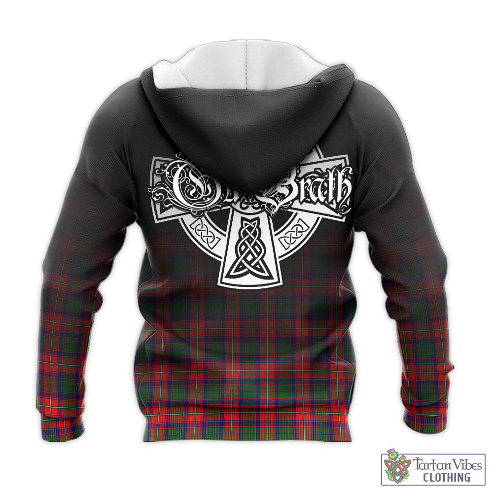 Tartan Vibes Clothing Charteris Tartan Knitted Hoodie Featuring Alba Gu Brath Family Crest Celtic Inspired